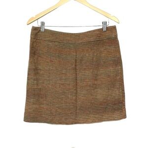 Ann Taylor Loft Woven Career Mini Skirt Multicolor Boho Retro Lined Size 12